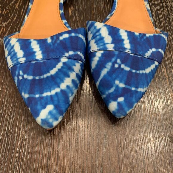 J. Crew Blue Tie Dye D’Orsay Flats sz 7-1/2 - Picture 5 of 7